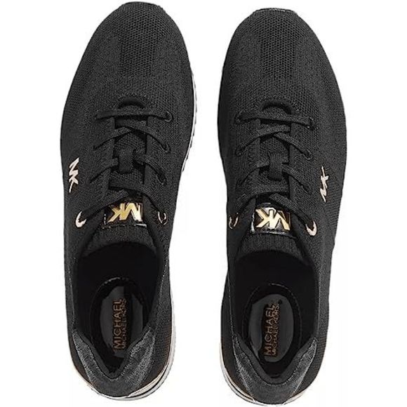 Michael Kors womens Monique Knit Trainer Athletic sneakers size 7 M Black - Picture 4 of 5